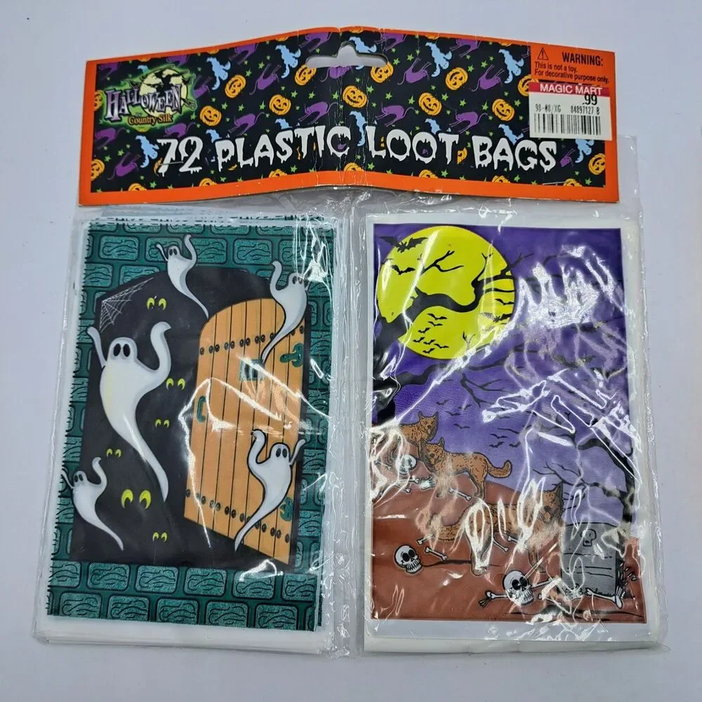 Vintage Halloween Treat Bags Goody Pack Loot Ghost Witch Pumpkin 90s Fun World